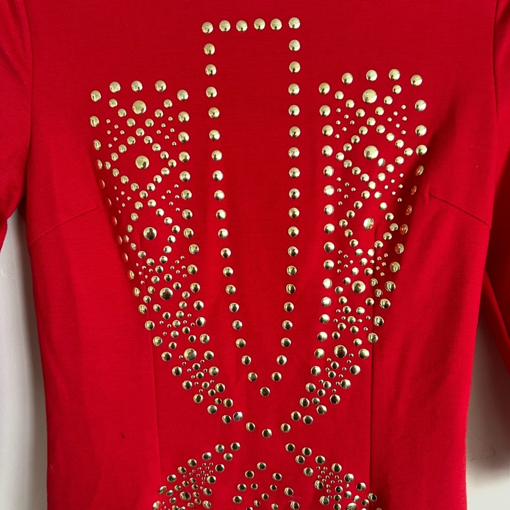 I. Madeline Red Studded Bodycon Mini Dress – Women’s Size S - Picture 2 of 4